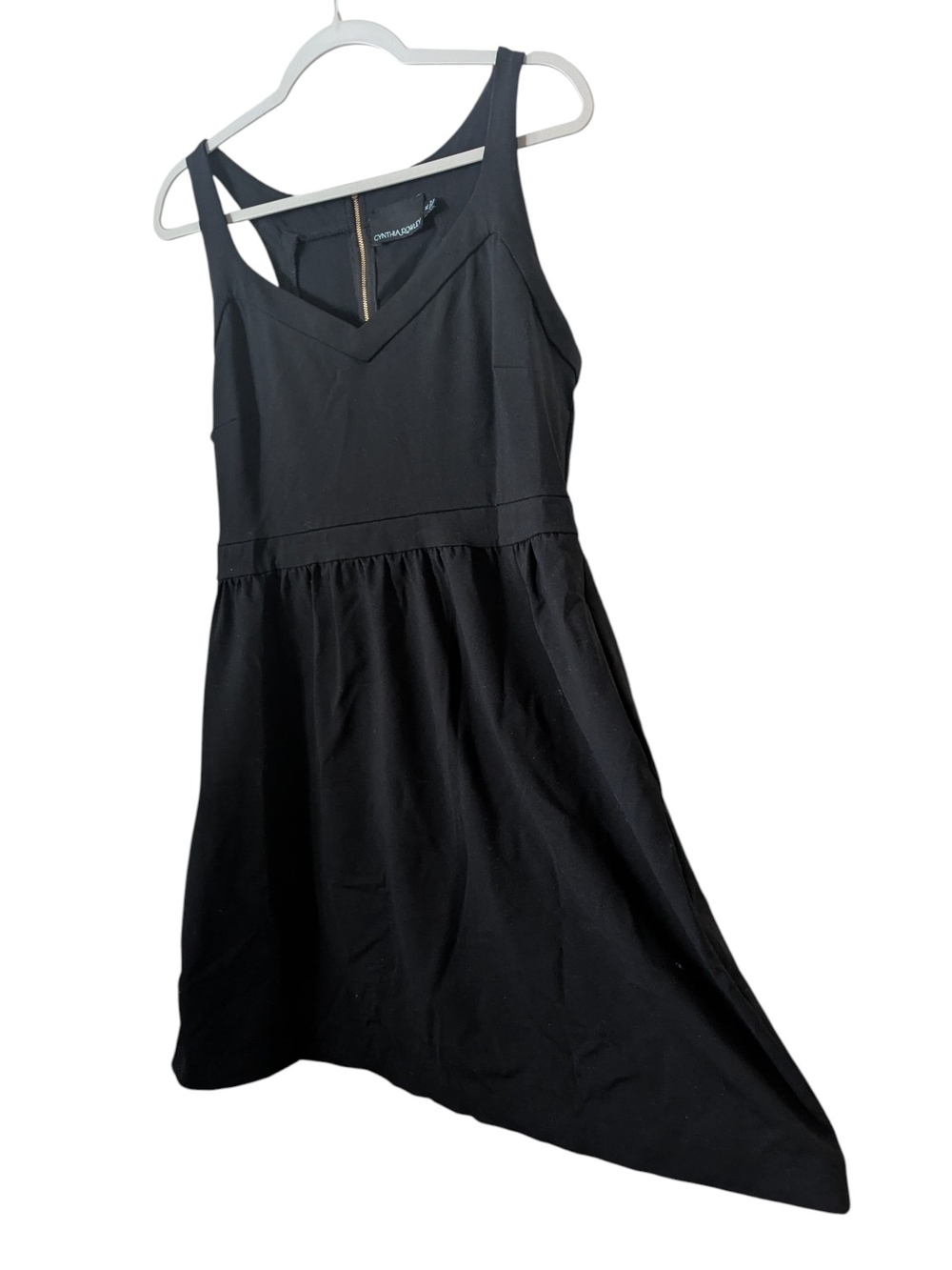 Cynthia Rowley Black Sleeveless Backless Dress with Gold Zip